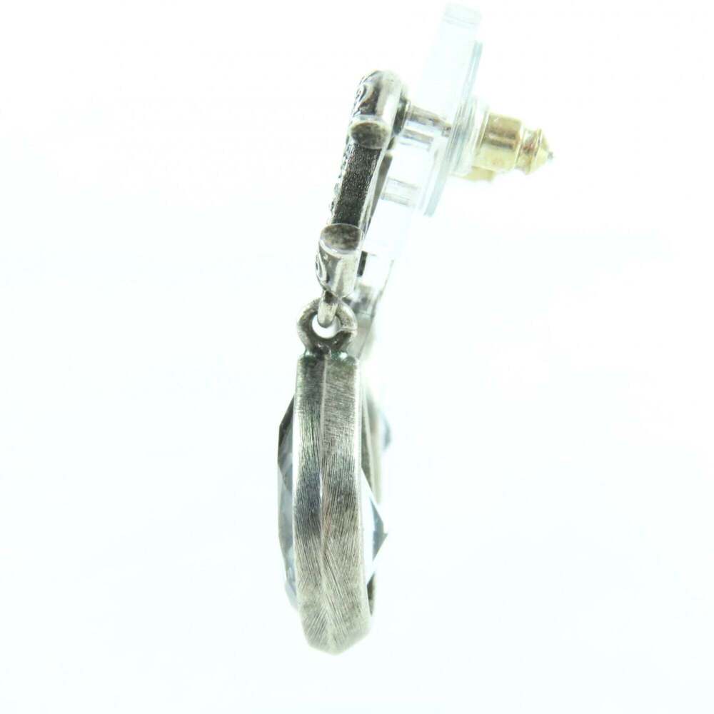 CHANEL Authentic Silver Logo Earrings - Picture 3 of 7